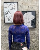 Vintage top με δαντέλα S