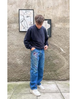 Vintage Dickies hand-painted denim pants M-L