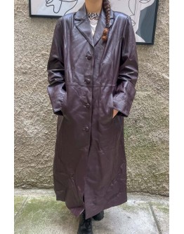 Vintage leather trench coat M