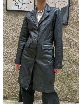 Vintage leather trench coat S