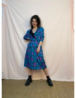 Vintage 80's printed dress S-M