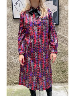 Vintage 80's woolen printed dress XL