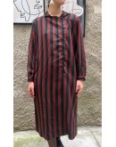 Vintage 80's woolen striped dress L