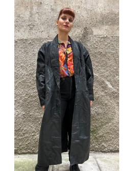 Vintage leather trench coat L