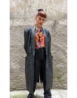 Vintage leather trench coat M