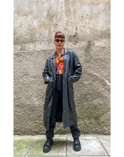 Vintage leather trench coat S-M