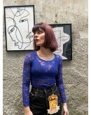 Vintage top με δαντέλα S
