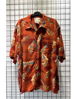 Vintage unisex μεταξωτό Χαβανέζικο πουκάμισο XL