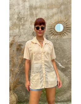 Vintage shirt with embroidered details L