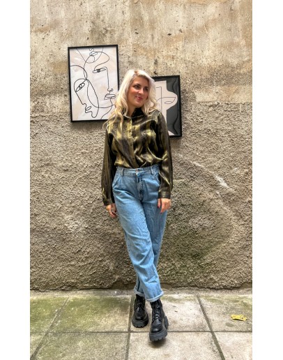 Vintage printed shirt S