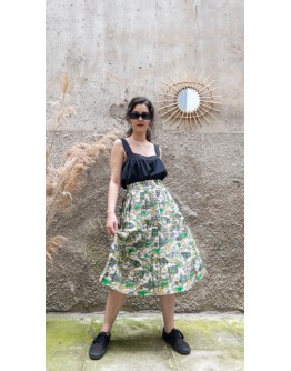 Vintage printed skirt L