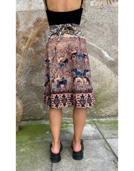 Vintage printed wrap skirt 