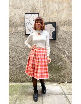 Vintage plaid woolen skirt XXS