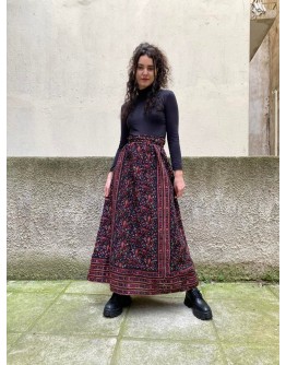 Vintage 70's woolen printed skirt L