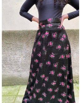 Vintage 70's floral skirt L