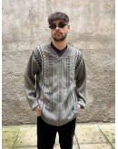 Vintage unisex πλεκτή ζακέτα XXL
