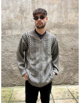 Vintage unisex πλεκτή ζακέτα XXL
