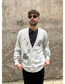 Vintage unisex πλεκτή ζακέτα M-L