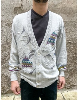 Vintage unisex πλεκτή ζακέτα M-L