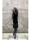 Vintage velvet dress with shiny details S