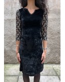 Vintage velvet dress with shiny details S