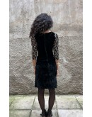 Vintage velvet dress with shiny details S