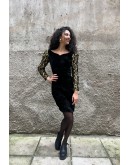 Vintage velvet dress with shiny details S