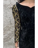 Vintage velvet dress with shiny details S