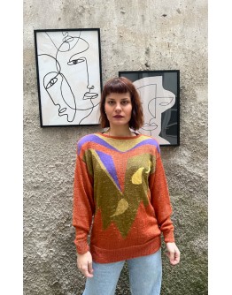 Vintage woolen knitted sweater L