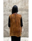 Vintage unisex δερμάτινο γιλέκο L