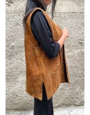 Vintage unisex δερμάτινο γιλέκο L
