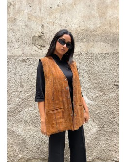 Vintage unisex δερμάτινο γιλέκο L