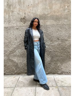 Vintage leather trench coat M