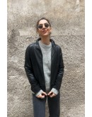 Vintage leather jacket with suede details S