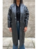 Vintage leather trench coat S