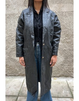 Vintage leather trench coat S