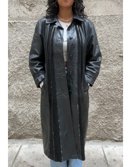 Vintage leather trench coat L