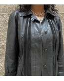 Vintage leather trench coat L
