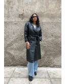 Vintage leather trench coat S