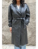 Vintage leather trench coat S
