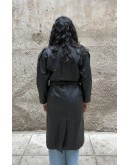 Vintage leather trench coat S