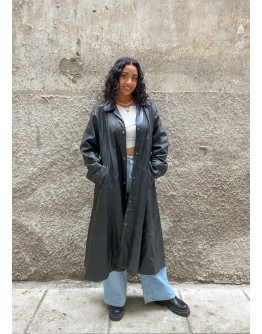 Vintage leather trench coat L-XL