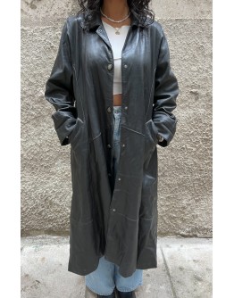 Vintage leather trench coat L-XL