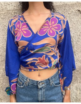 Silk wrap printed top 