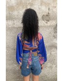 Silk wrap printed top 