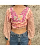 Silk wrap printed top 