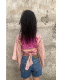 Silk wrap printed top 