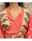 Silk wrap printed top 