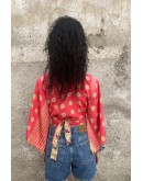 Silk wrap printed top 