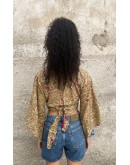 Silk wrap printed top 